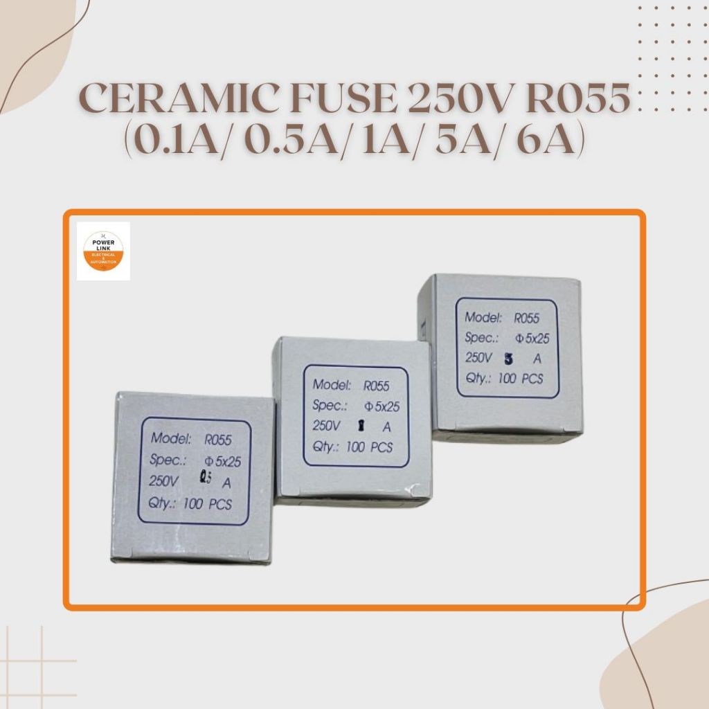 [5 / 10 / 20 pcs] Ceramic Tube Fuse RO55 R055 ⌀5×25mm 250V Current ...