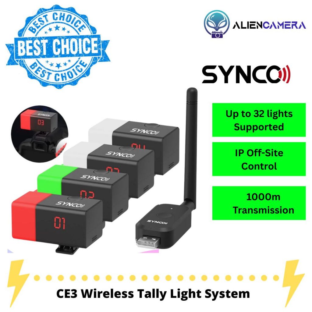 SYNCO】CE3 Wireless Tally Light System Camera Eye 1000m
