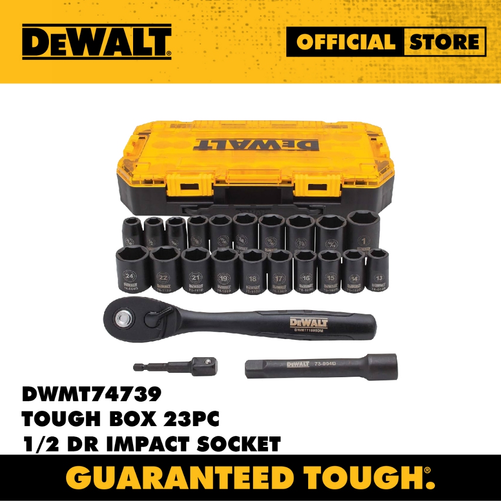DEWALT DWMT74739 TOUGH BOX 23PC 1 2 DR IMPACT SOCKET | Shopee Malaysia