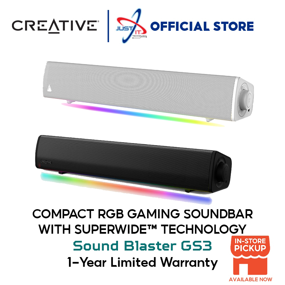 Creative Sound Blaster GS3 - Compact RGB Gaming Soundbar With Superwide ...