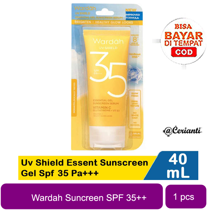 WARDAH SPF 35 PA+++ UV SHIELD ESSENTIAL SUNSCREEN GEL 40 ML SUNBLOCK ...