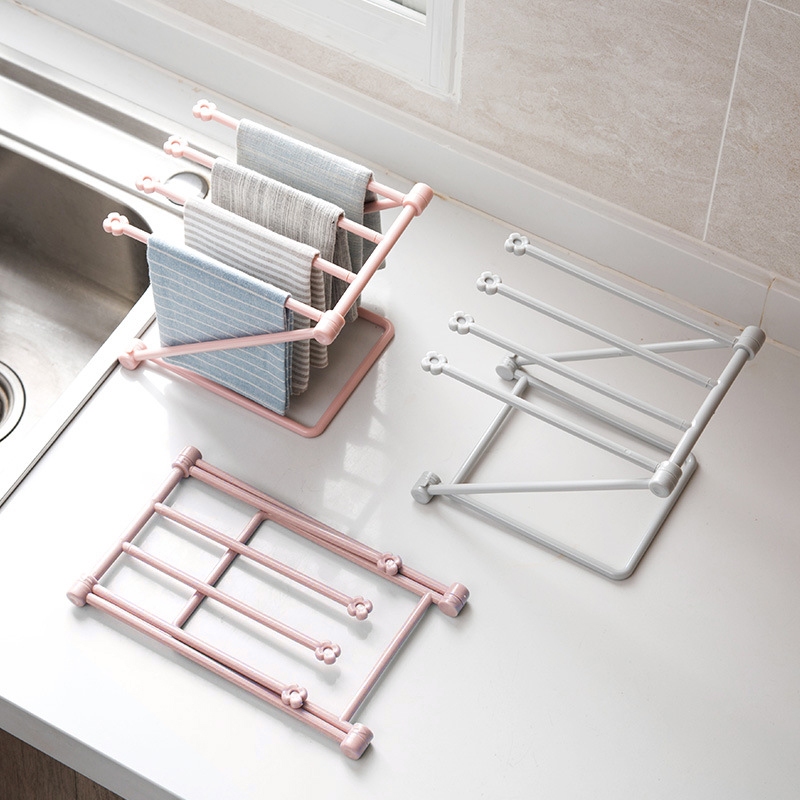 Foldable Rag Drying Rack Kitchen Multifunctional Storage Rack Dishcloth ...