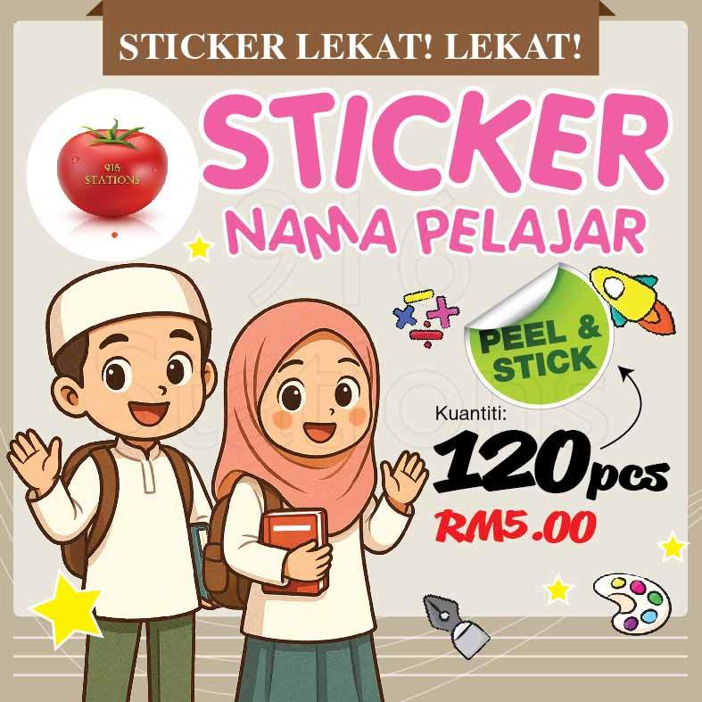 120PCS STICKER NAMA WHITE / TRANSPARENT STICKER NAMA PELAJAR | Shopee ...
