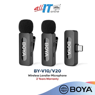 BOYA BY-V1/V10/V20 Wireless Lavalier Microphone with Noise Cancellation Lapel Mic Clip-on for Smartphones Action