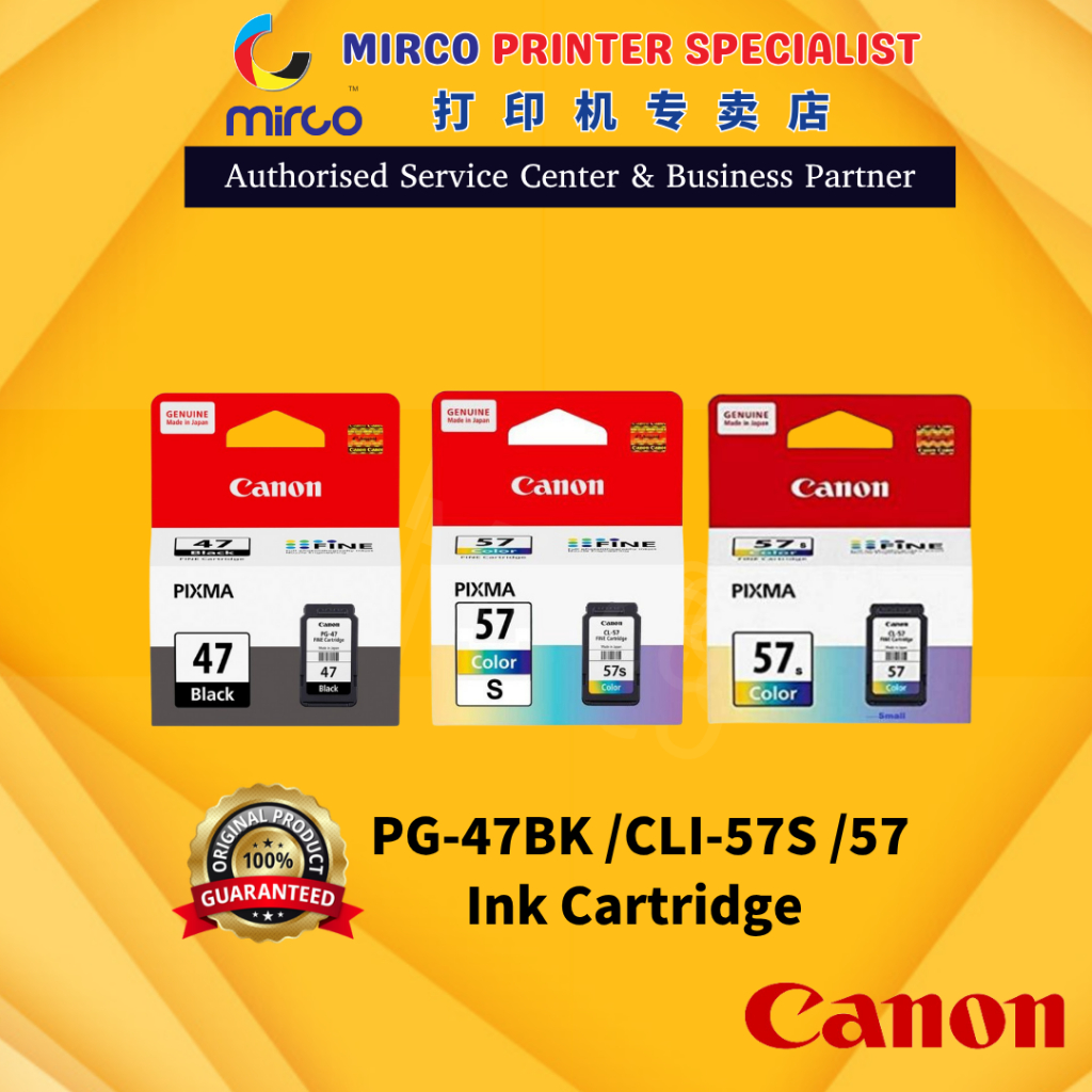Canon PG47 /CLI-57s/CLI-57 Ink Cartridge-E400/E410/E460/E470/E480/E4270 ...