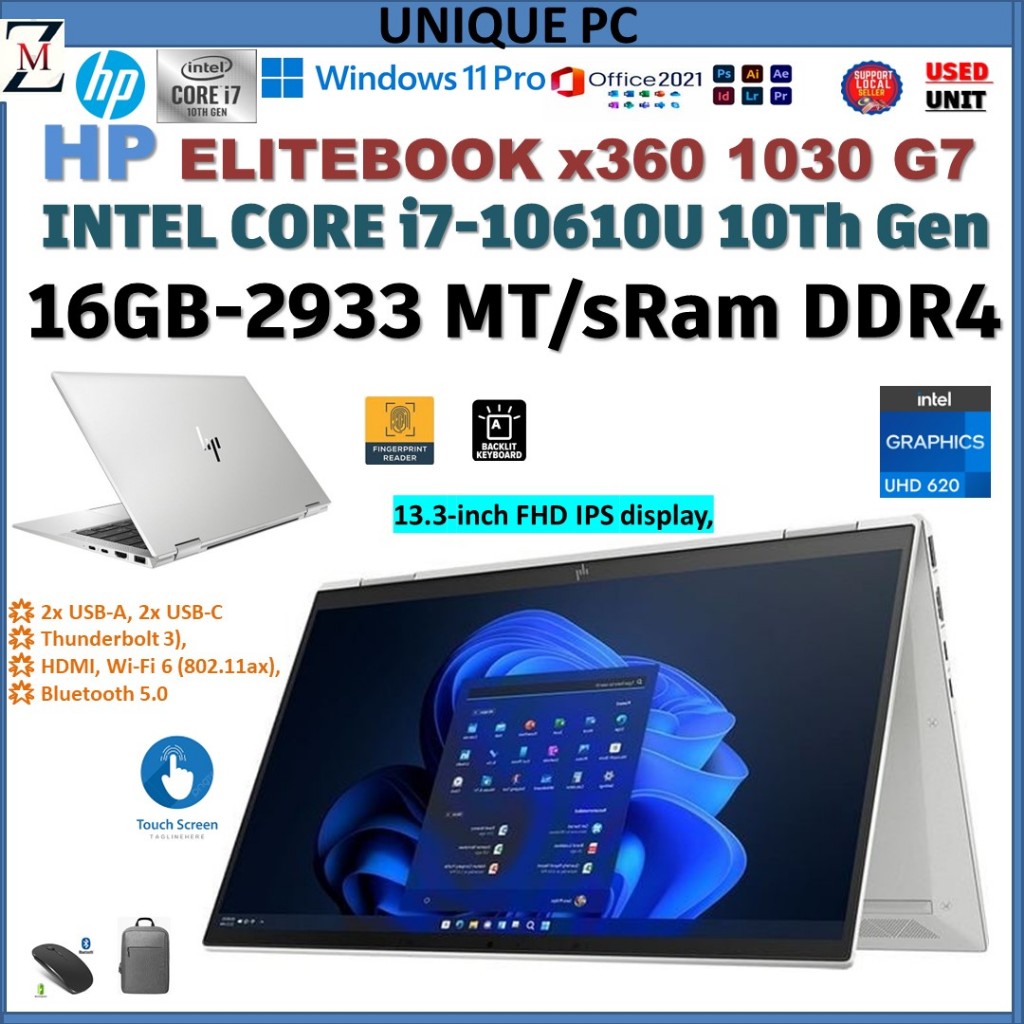 HP ELITEBOOK X360 1030 G7 CORE i7-10TH GEN 16GB RAM UP TO 1TB SSD ...