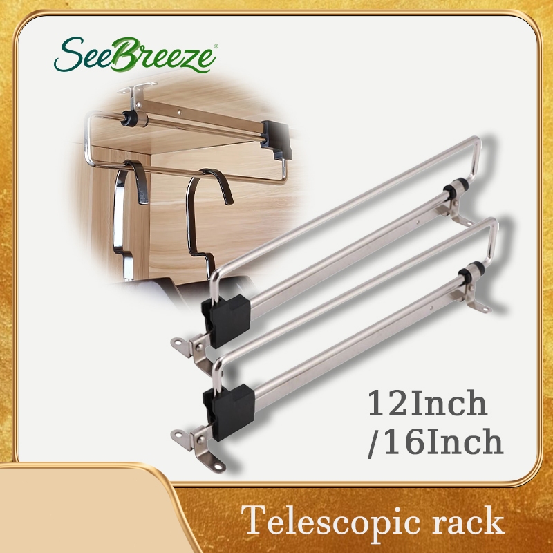 Closet Hanger Rack Retractable Extendable Clothes Storage Shelf Coat ...