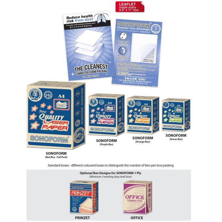 2 ply 2 UP NCR Colour computer form paper (500 fans) -- White / Pink ...