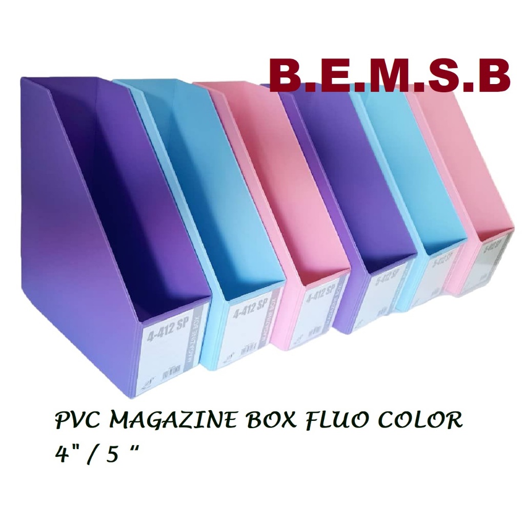 PVC FLUO COLOR MAGAZINE BOX HOLDER / MAGAZINE RACK 4