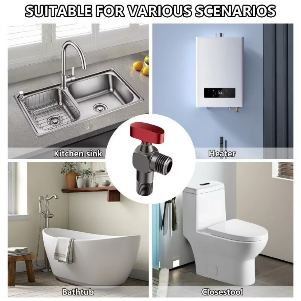 Water Volume Toilet Inlet Brass Angle Valve Wall Mounted Cold Hot For ...