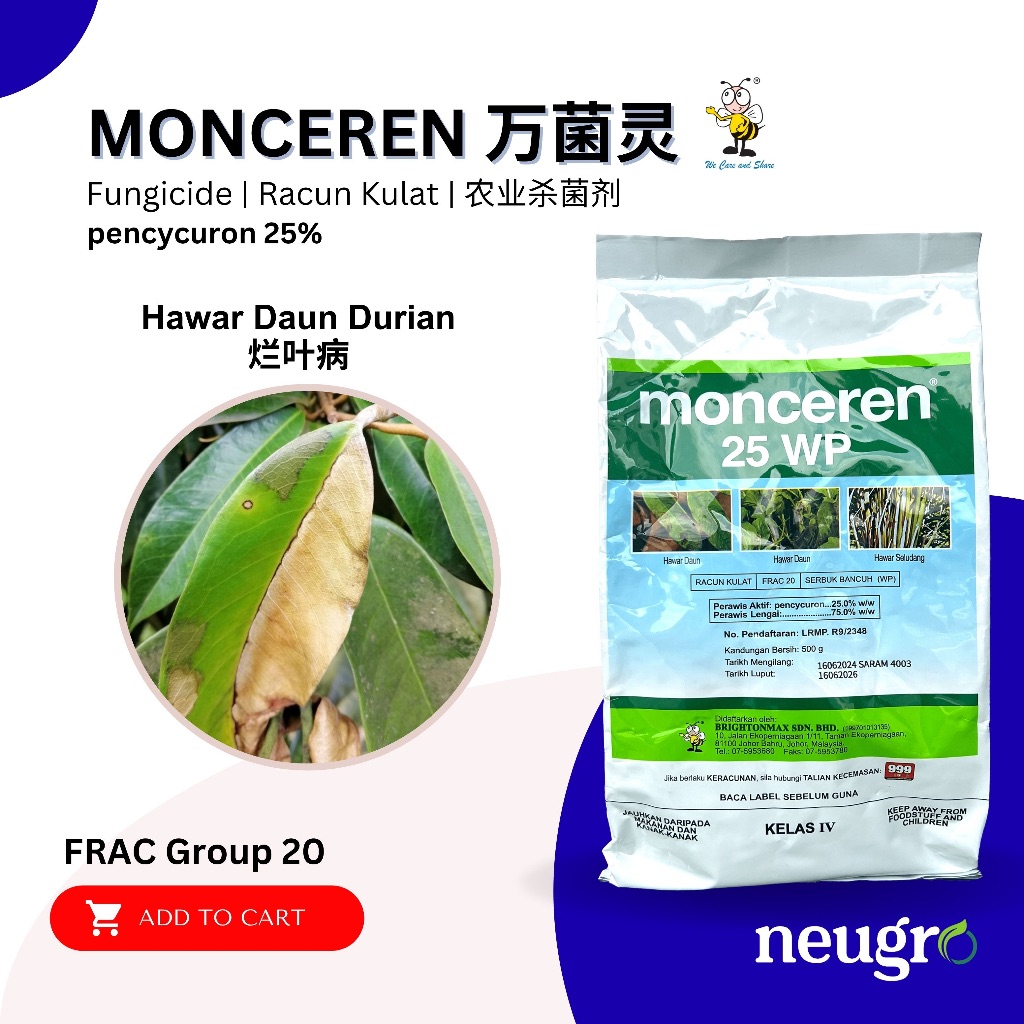 Bayer MONCEREN 25WP 500g - Mengawal Hawar Daun Durian/Padi/Turf/Sawi ...