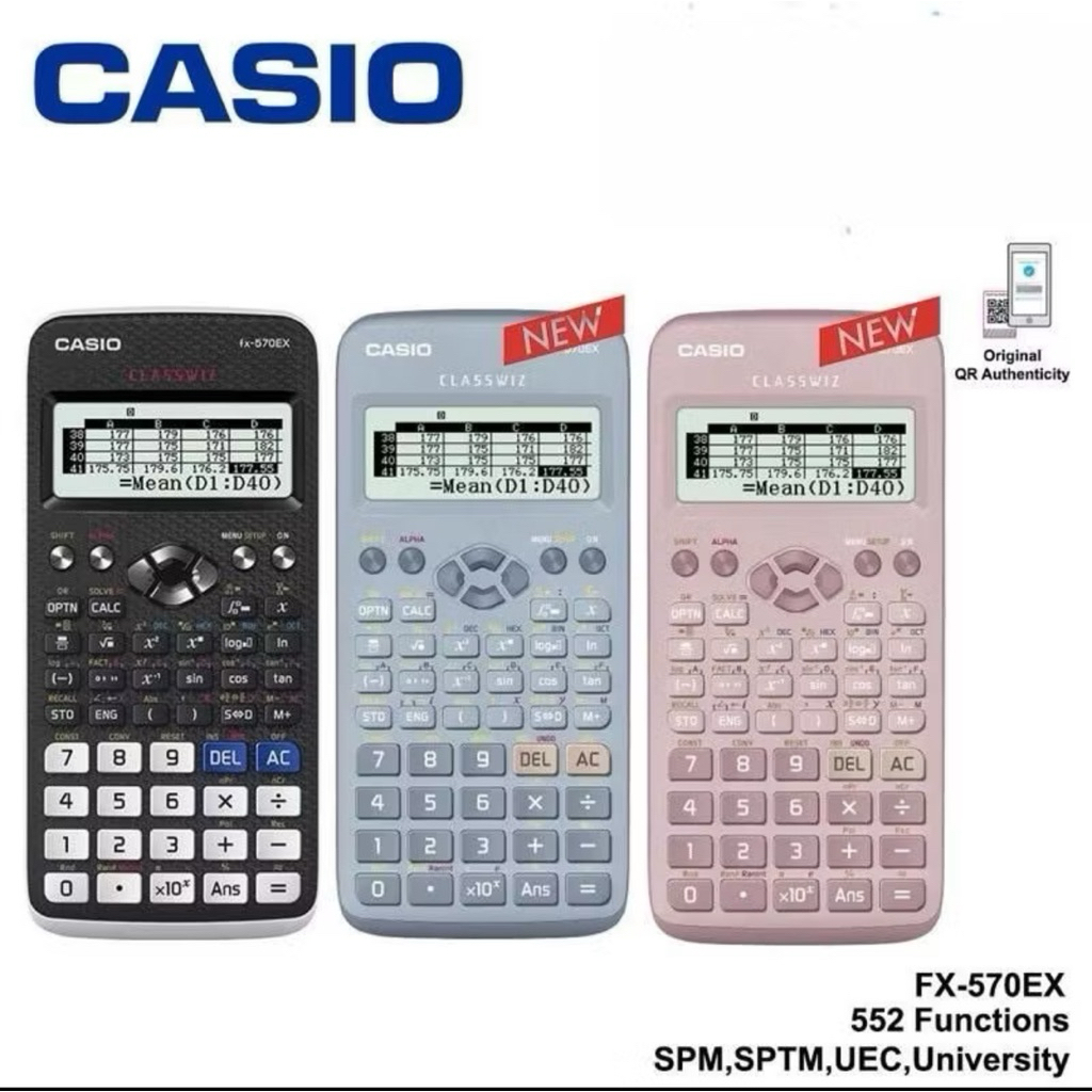 Casio Scientific Calculator Fx-570EX CLASSWIZ/ CASIO Kalkulator Sains ...