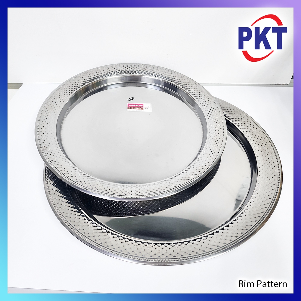 Food Stainless Steel Round Metal Tray | Plate | Talam Pisang Goreng ...