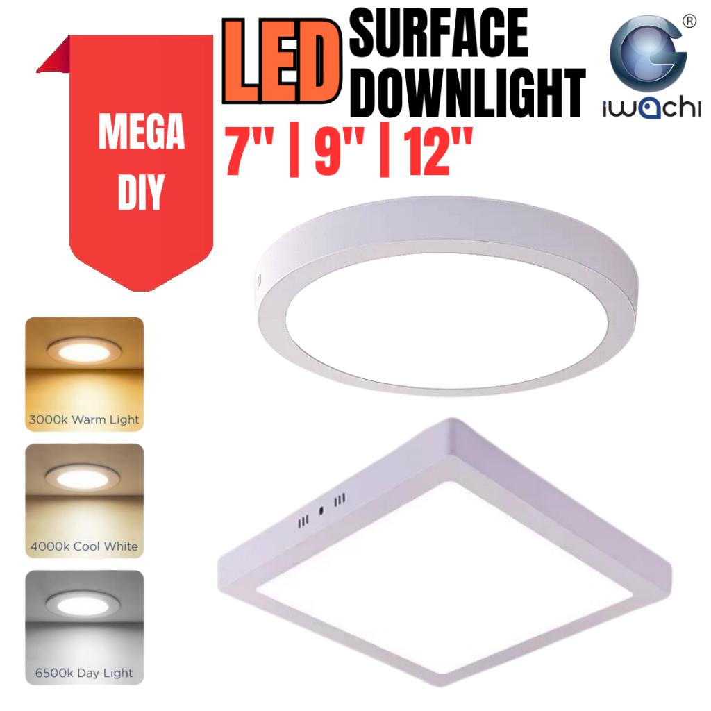 [SIRIM] IWACHI LED SURFACE Downlight 7'' 18W / 9'' 24W / 12'' 36W ...