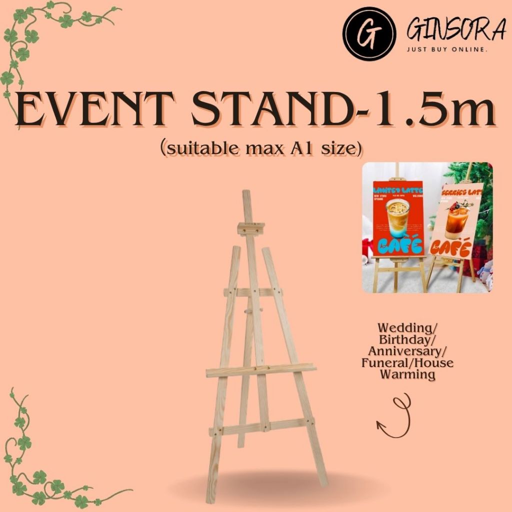 Bamboo Easel Stand for Event Board/ Welcome Board/ Party Board 150 ...