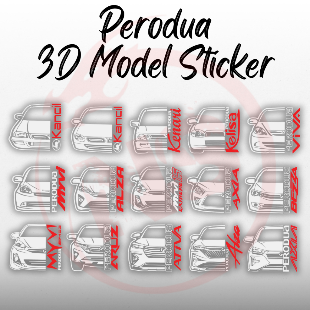 3D Printing Perodua Car Model Sticker Myvi/Bezza/Aixa/Viva/Alza ...