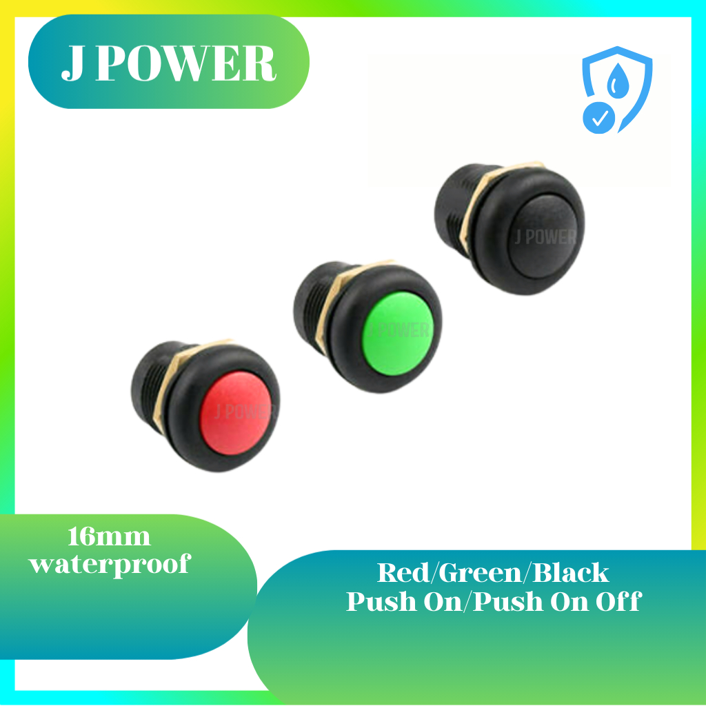 Waterproof Momentary Push On Button Push On/Off Button Switch Round ...