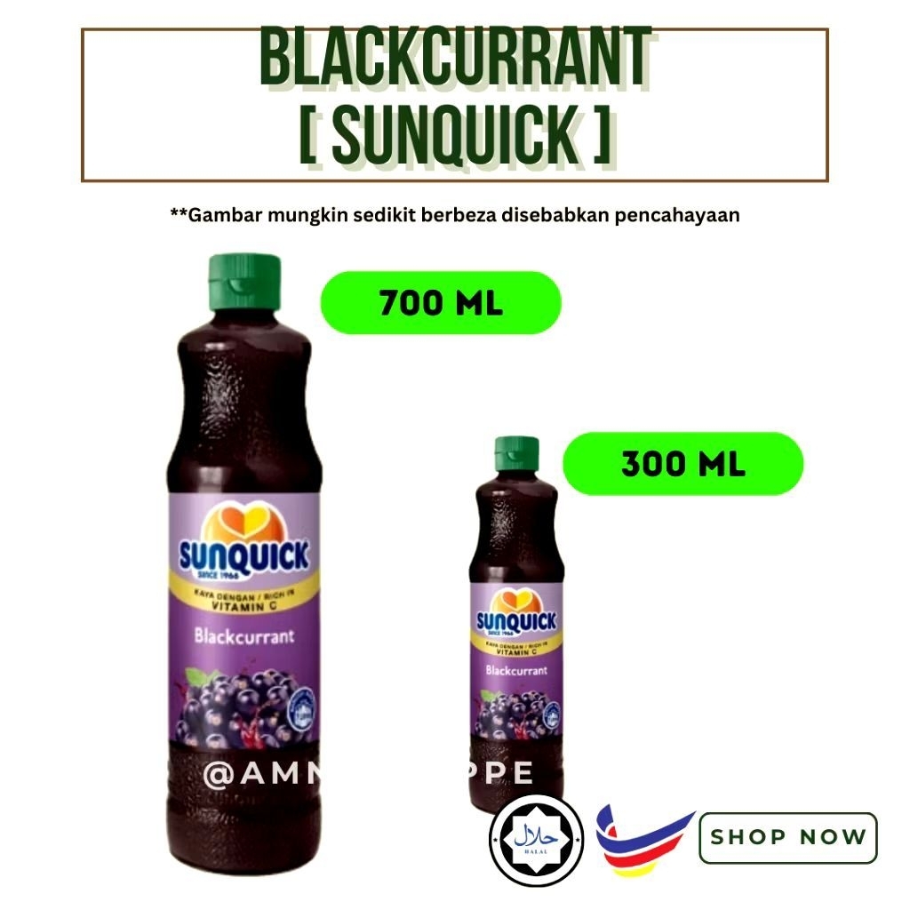 Sunquick Blackcurrant Jumbo (700 ml) STD (300 ml) HALAL | Shopee Malaysia