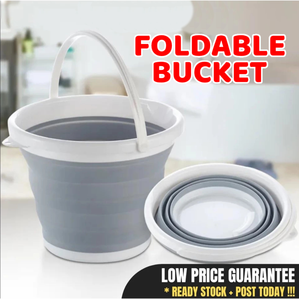 5L/10L Foldable Bucket Collapsible Bucket Baldi Lipat Water Bucket Car ...