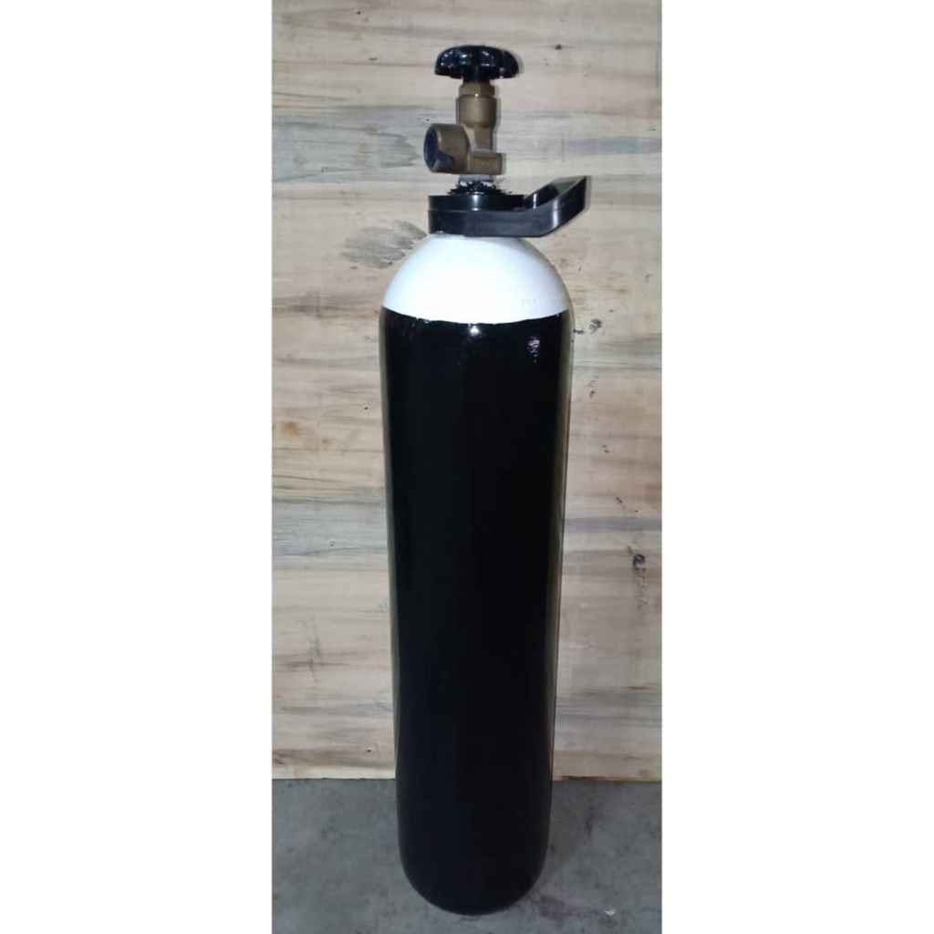 10L STEEL PORTABLE OXYGEN CYLINDER C/W OXYGEN GAS (1.4M3) - SIDE ENTRY ...
