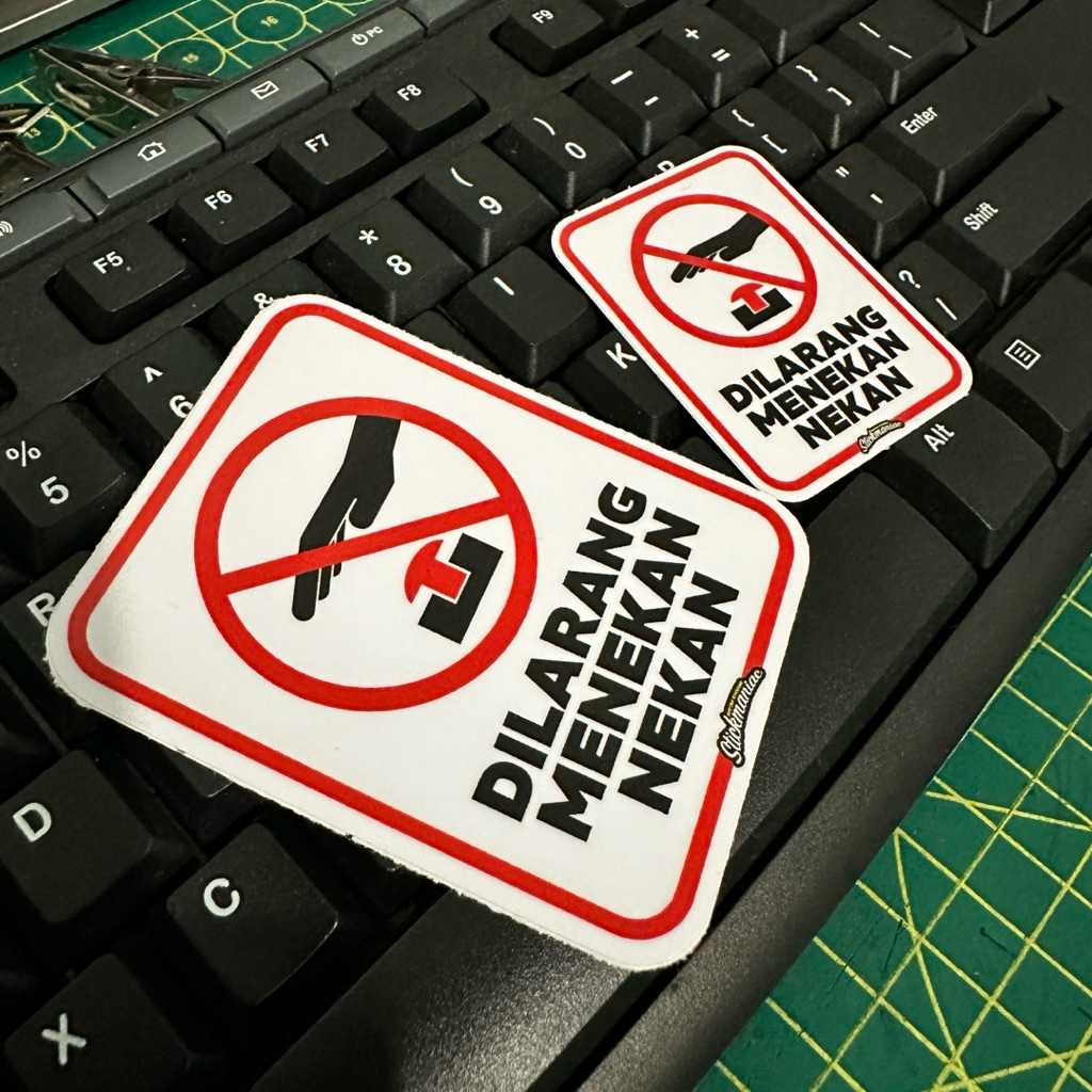 Dilarang Menekan Nekan sticker Stickmaniac | Shopee Malaysia