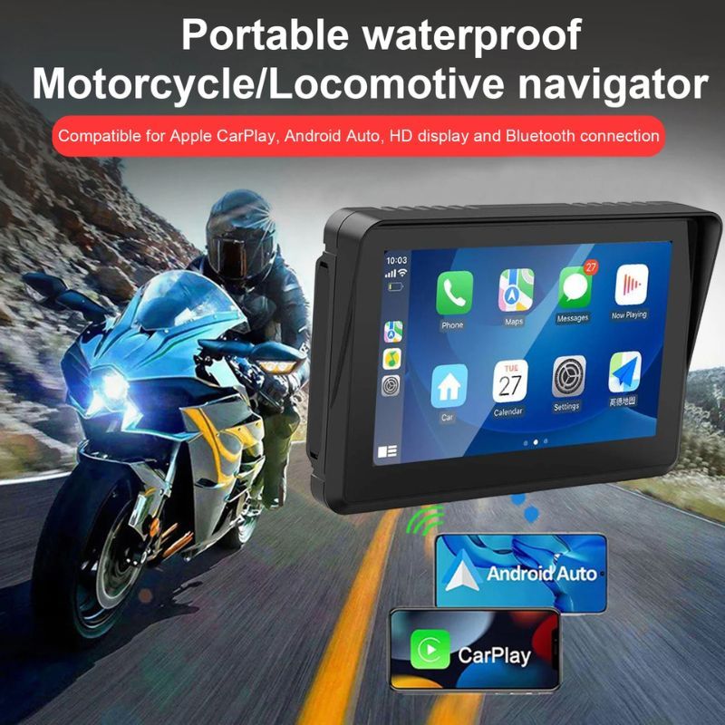 5-inch Q5s Motorcycle Navigator Wireless Wifi Motor Android CarPlay ...