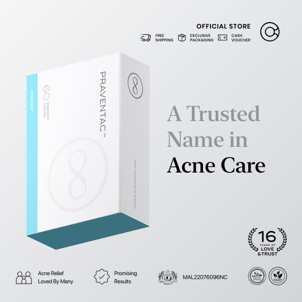 Onecare PRAVENTAC Acne Supplement For Blemish, Bacne, Blackhead ...