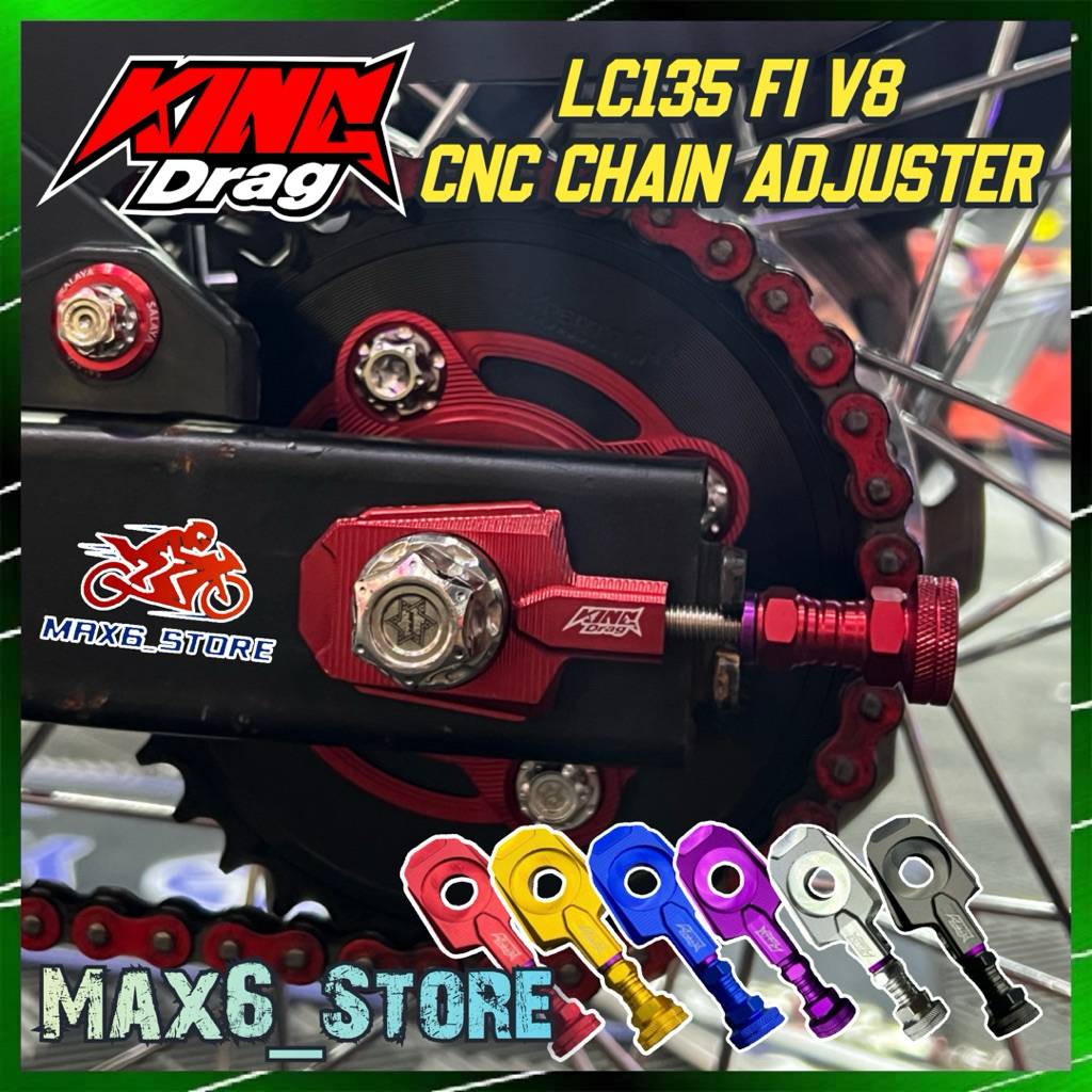 LC135 FI V8 KING DRAG CNC CHAIN ADJUSTER LC V8 SWING ARM END CAP ARM ...