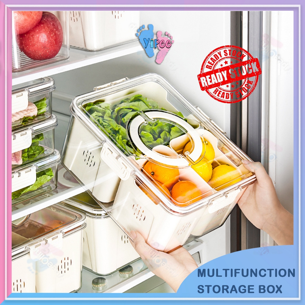 Refrigerator Storage Box Freezer Organization Transparent Storage Multi ...