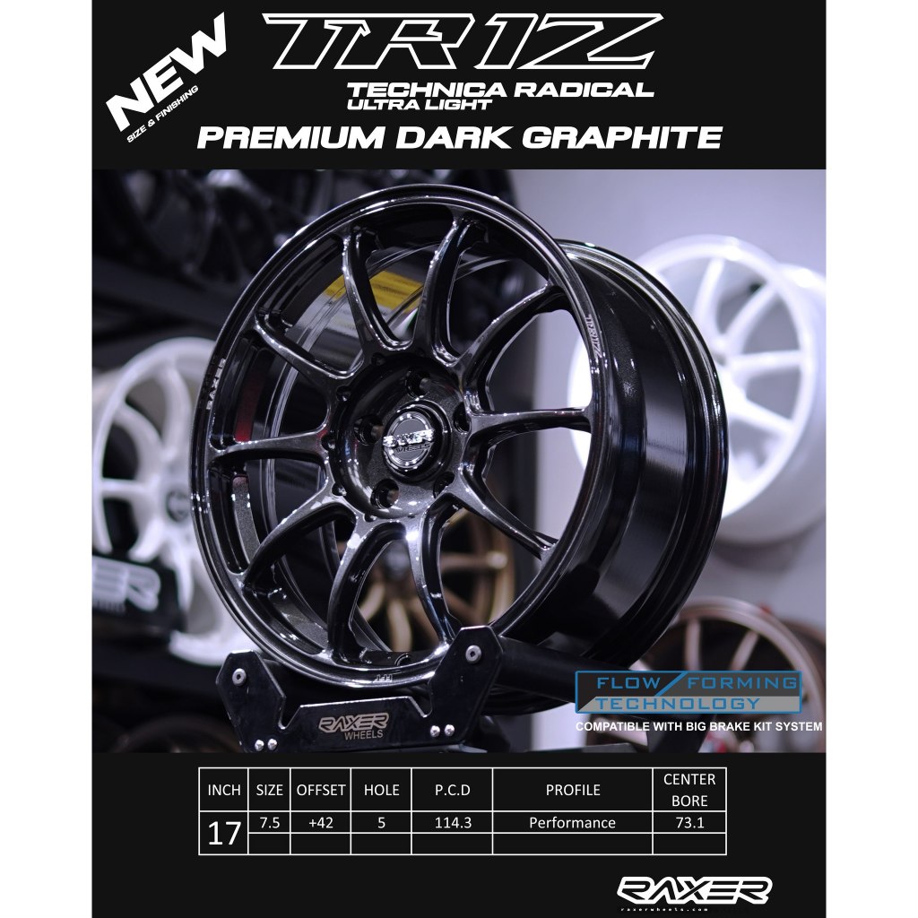 [𝗜𝗻𝘀𝘁𝗮𝗹𝗹𝗮𝘁𝗶𝗼𝗻 𝗣𝗿𝗼𝘃𝗶𝗱𝗲𝗱] RAXER TR1Z 17x7.5 4x100 / 5x100 / 5x113 SPS ...