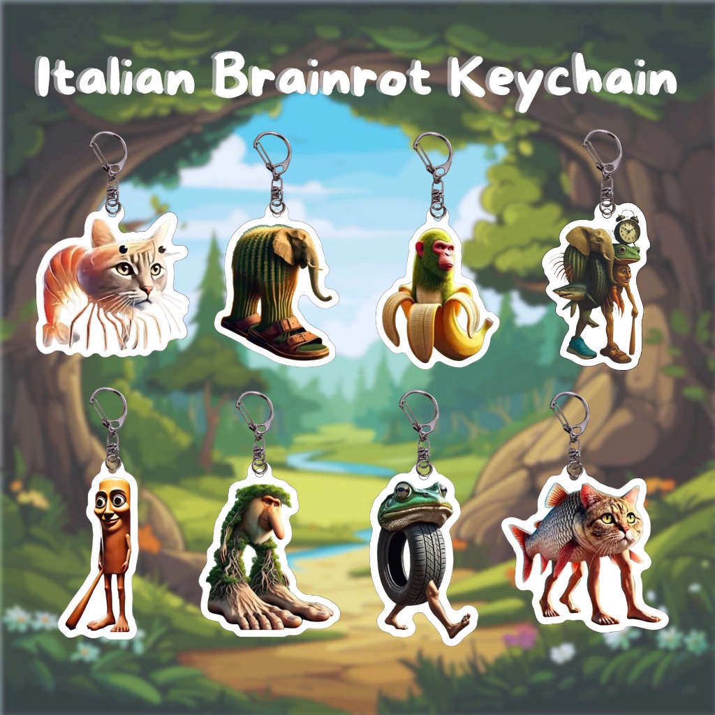 Brainrot Animal Keychain Acrylic Super Clear Printed Real Tung Tung ...