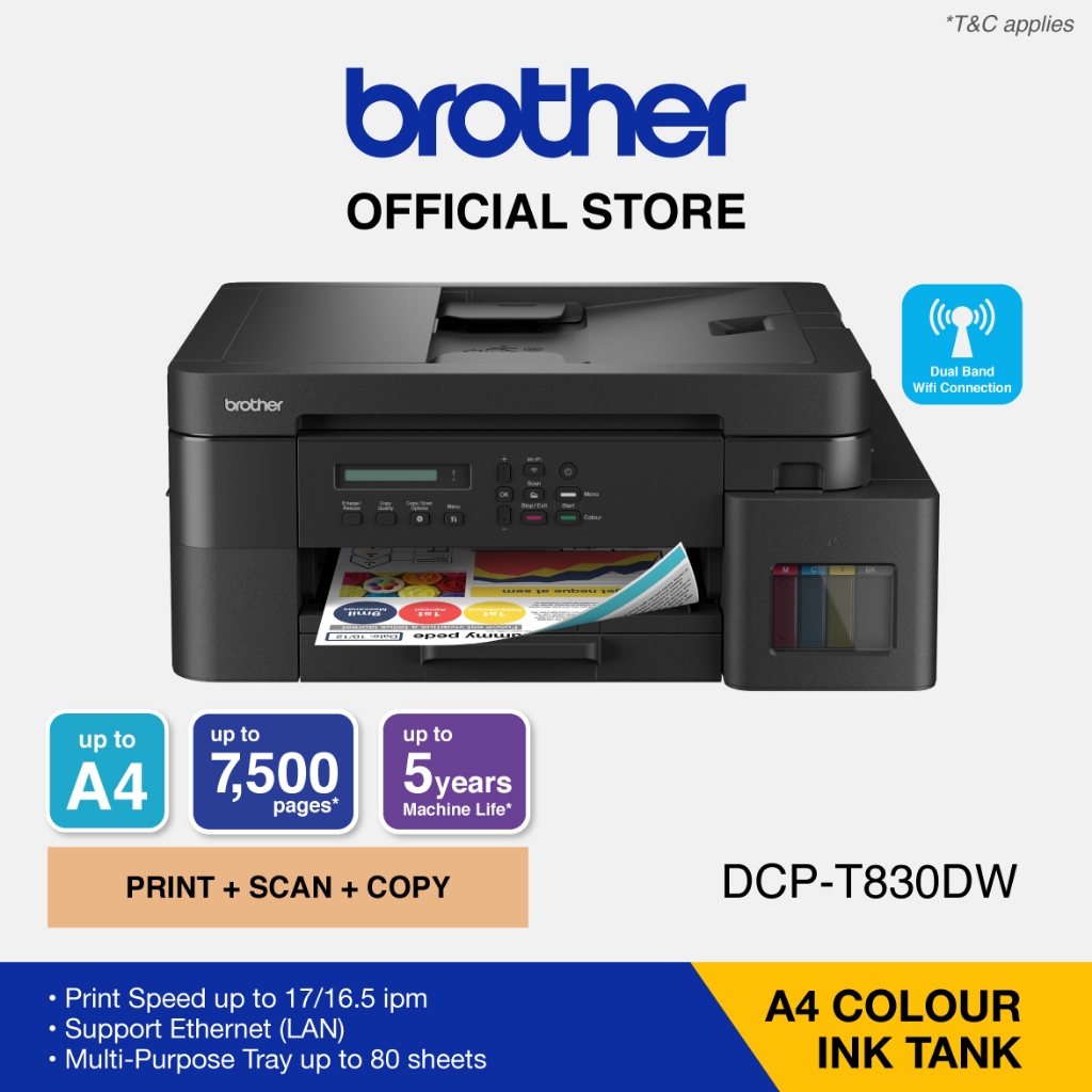Brother DCP-T830DW Ink Tank Printer | Shopee Malaysia