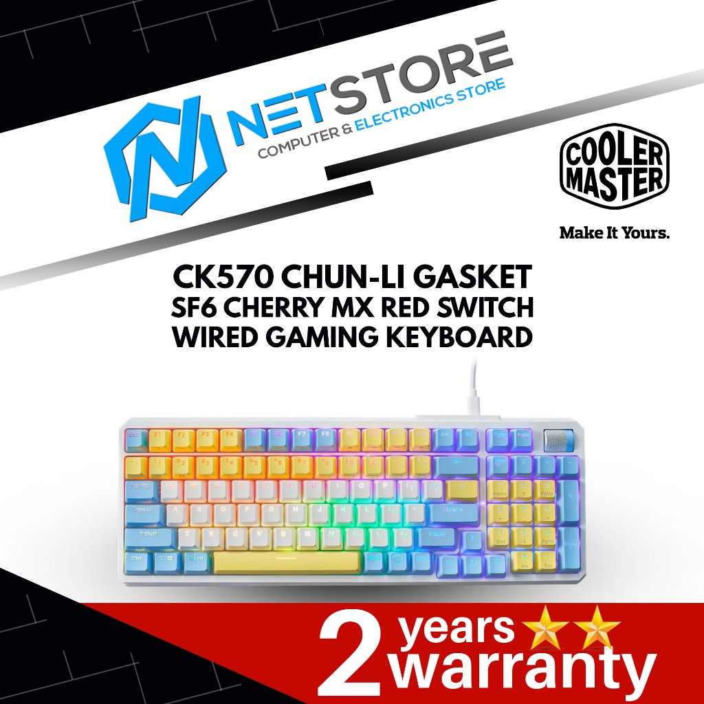 COOLER MASTER CK570 CHUN-LI GASKET SF6 CHERRY MX RED SWITCH WIRED ...