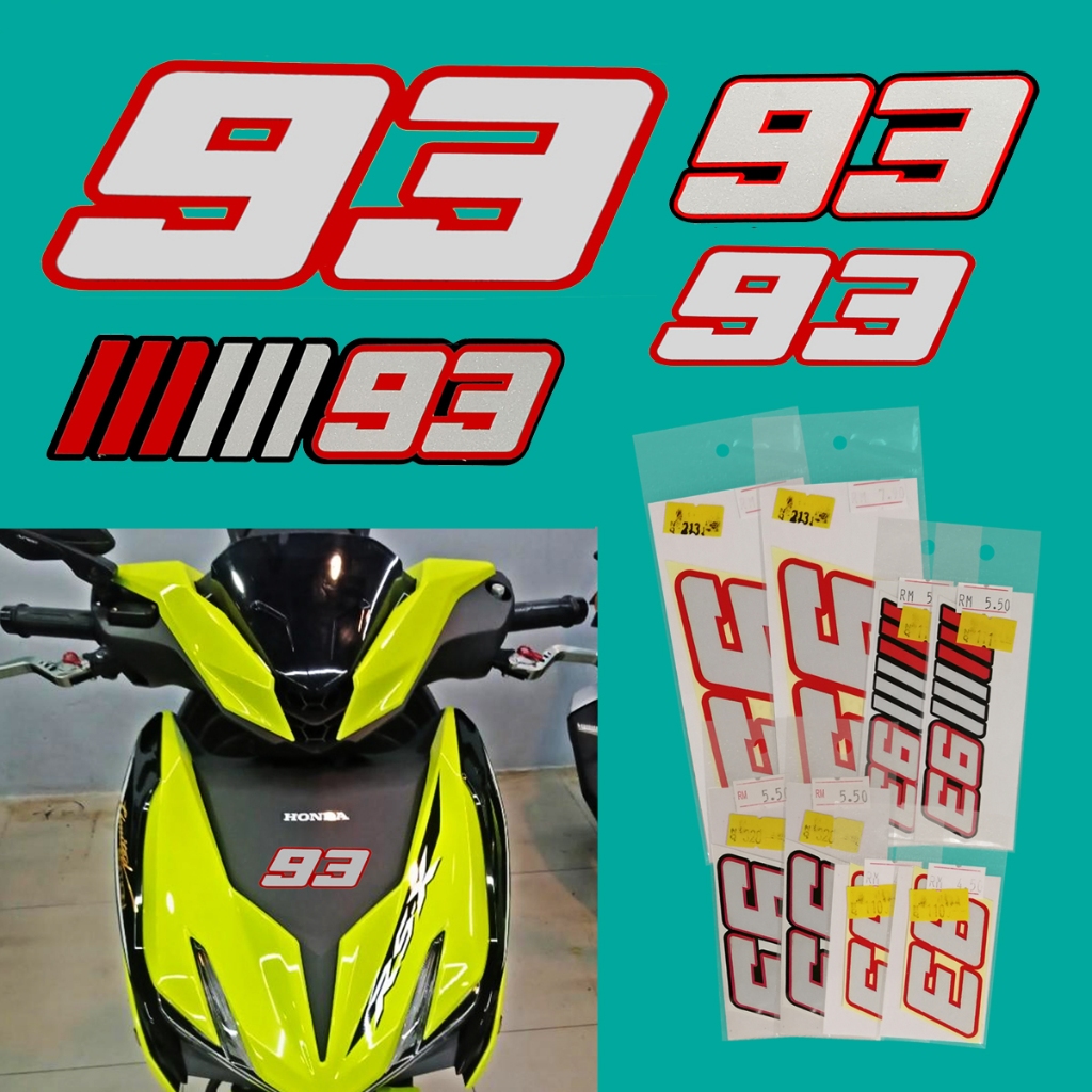 Sticker Motor 93 Marc Marquez MM93 reflective Pantul Cahaya | Shopee ...
