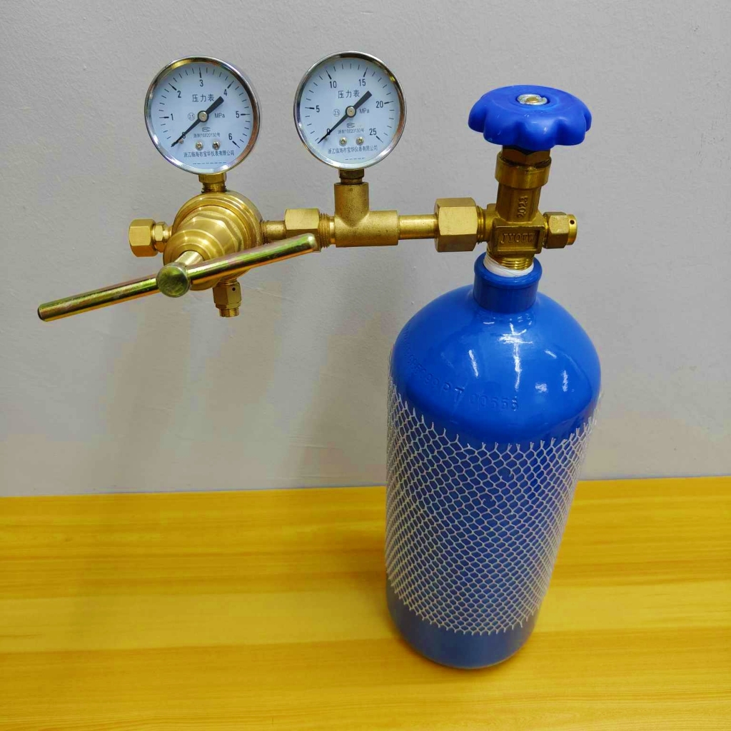 Nitrogen gauge meter + botle Cylinder C/W gas pressure tester flushing