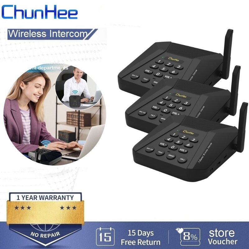 Chunhee 21-Channel Wireless Intercom | VOX Hands-Free | Untuk Pejabat ...