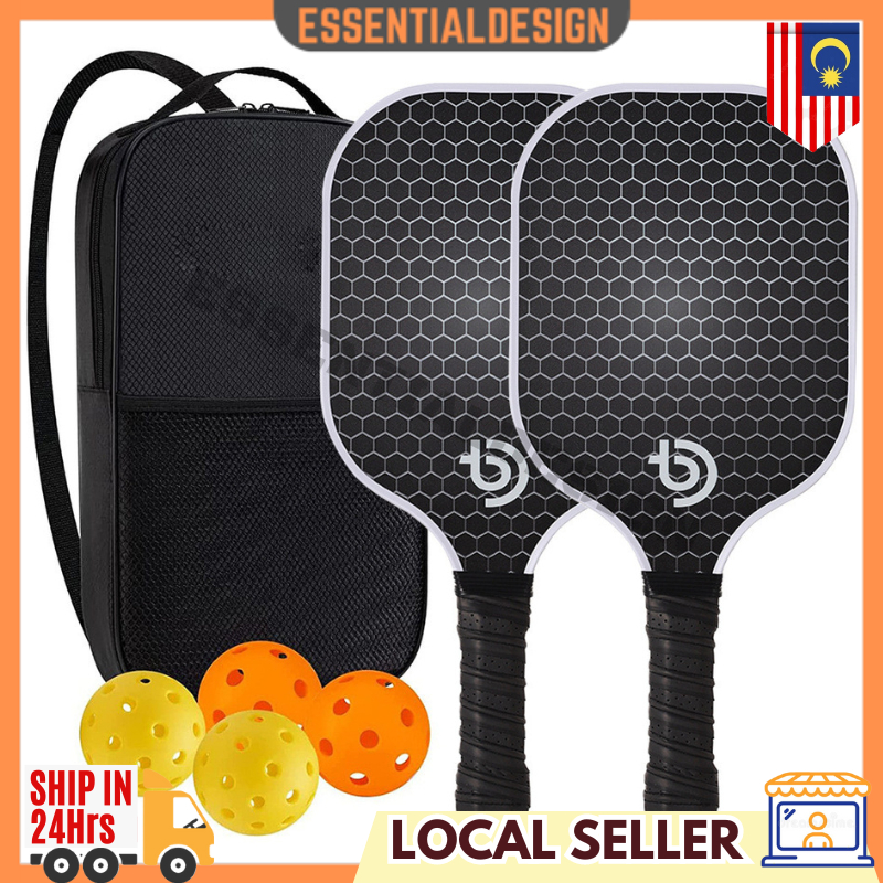 FULL SET Pickleball Padel Paddles Fiberglass Surface Set with Bag ...