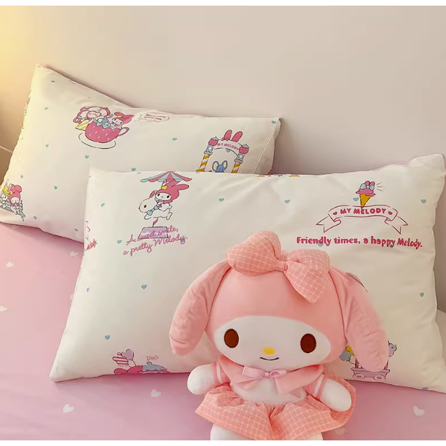 100% COTTON MELODY PILLOW CASE SANRIO BEDSHEET SET IN PILLOW