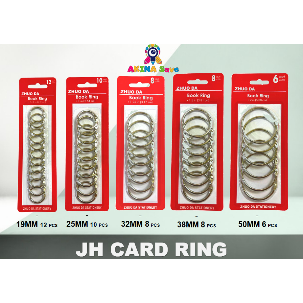 AKINA SAVE METAL CARD RING SET 25MM / 32MM / 38MM / 50MM PUNCH HOLE ...