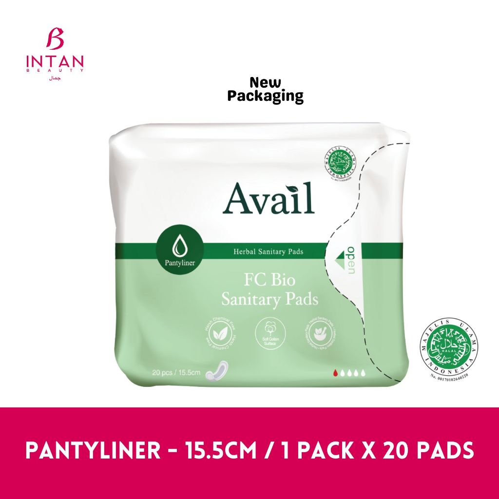 Avail FC Bio Herba Sanitary Pad Pantyliner 15.5cm (1 pack x 20pcs
