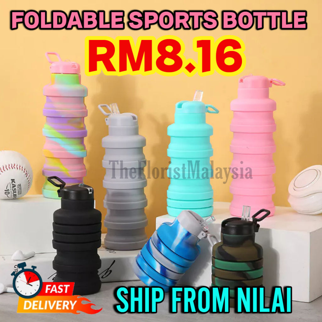 🔥𝑨𝑵𝑻𝑰 𝑫𝑬𝑺𝑳𝑰𝒁𝑨𝑵𝑻𝑬🔥Collapsible Folding Silicone Water Bottle Cup Travel ...