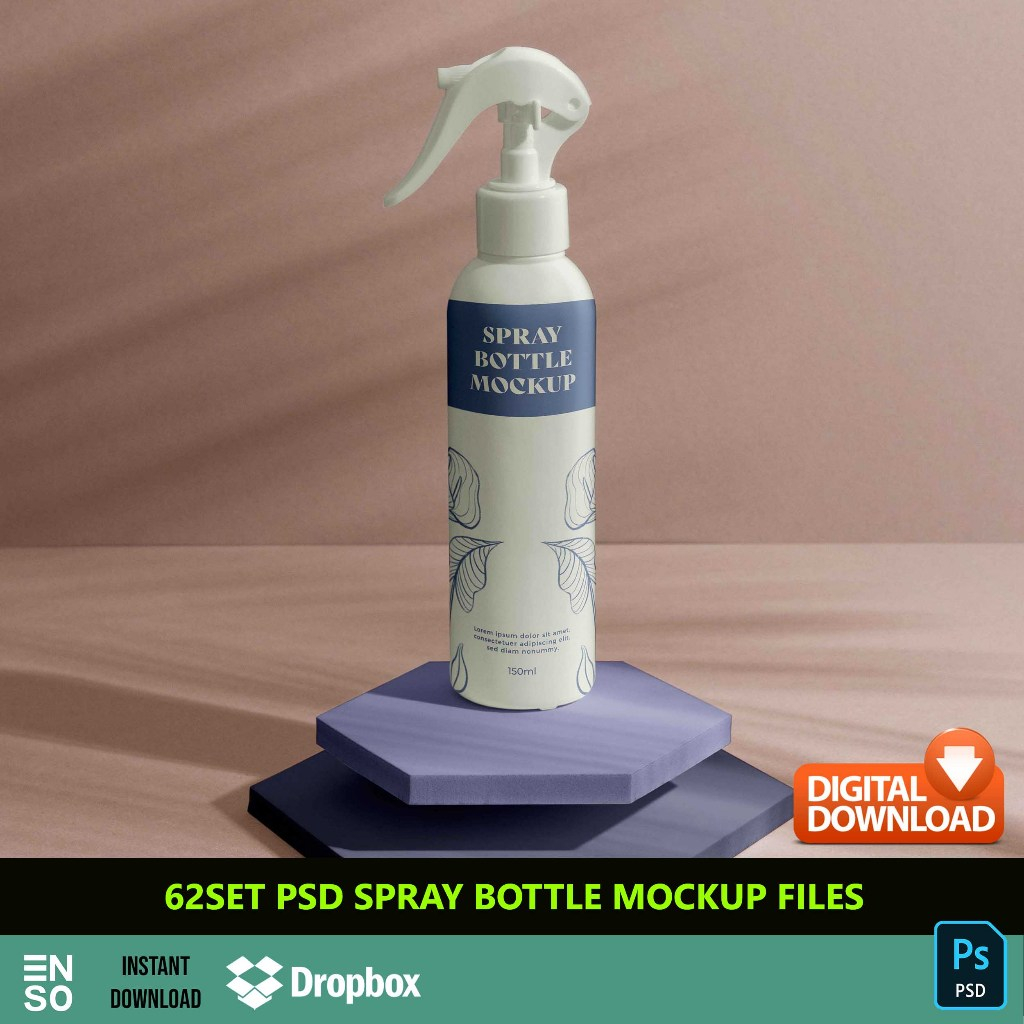 62-Set PSD Spray Bottle Mockup Template Files | PHOTOSHOP Editable ...