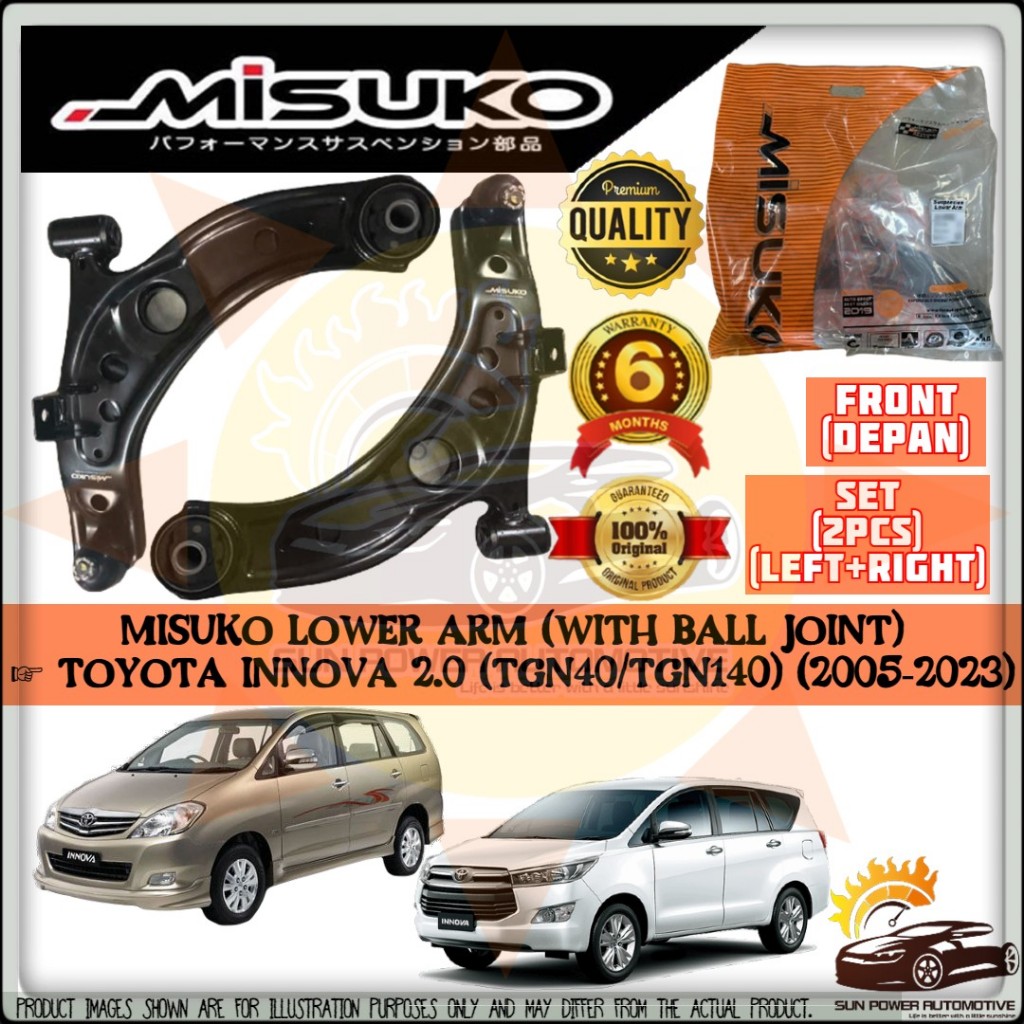 Toyota Innova 2.0 TGN40 / TGN140 (2005-2023) MISUKO LOWER ARM SET ...