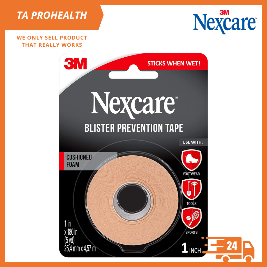 Nexcare Blister Prevention Tape Cushion Foam 1 inches x 180 inches ( 5 ...
