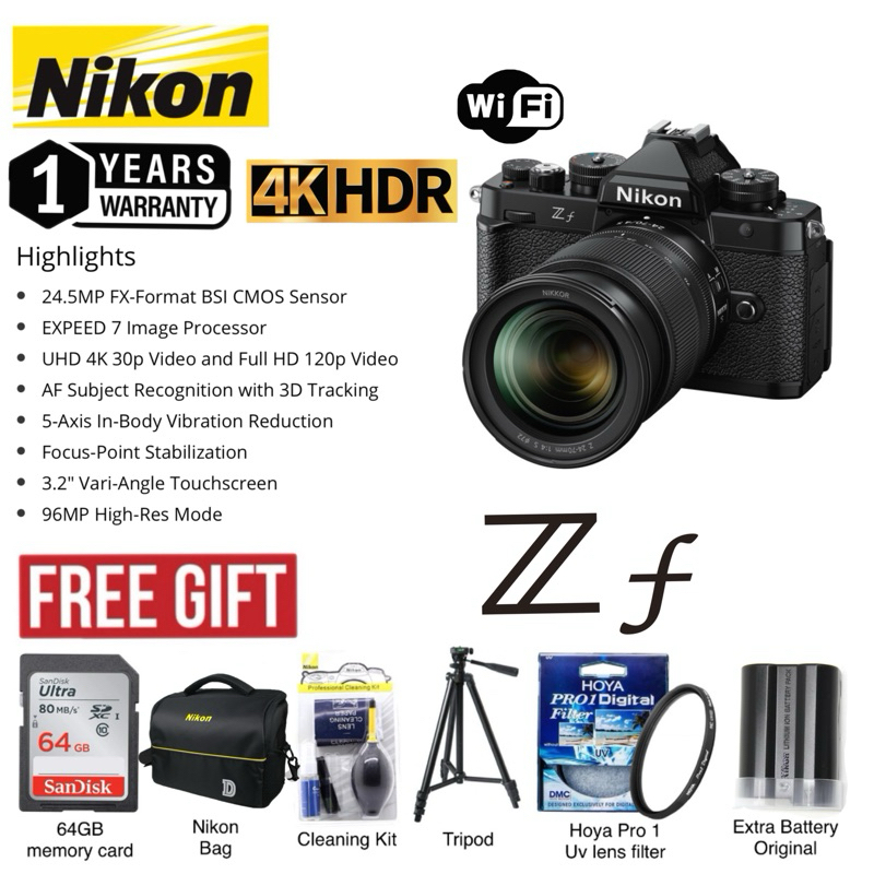 (NEW)NIKON ZF 24-70MM F/4 ORIGINAL (1 YEARS WARRANTY) FULL COMBO ...