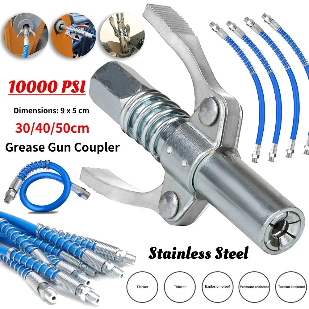 Grease Gun Coupler 10000 PSI NPTI/8 Oil Pump Quick Release Grease Tip ...
