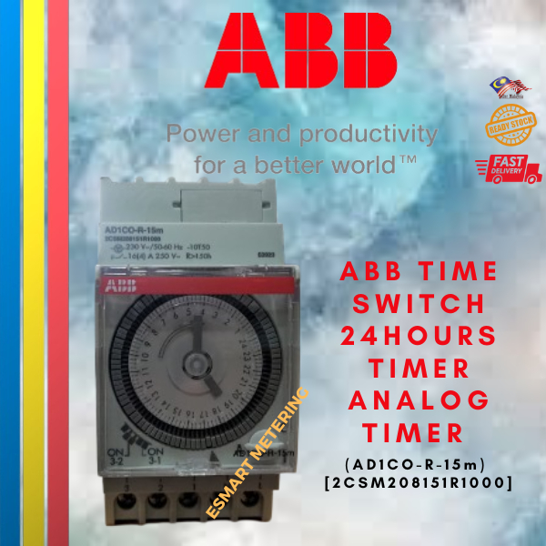 ABB Time Switch 24Hours Timer Analog Timer ( AD1CO-R-15m ...
