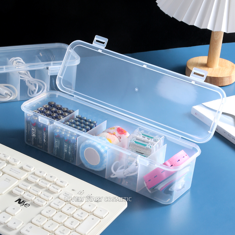 Cable Organizer Storage Box Phone Socket Multi Compartment Transparent ...