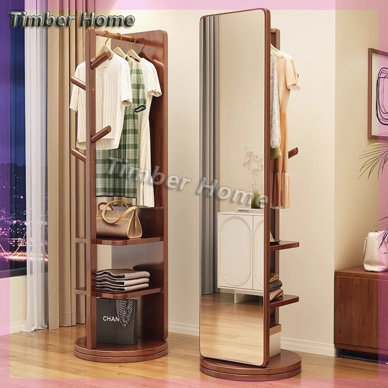 Timber home bedroom full body mirror Rotating Mirror makeup mirror with