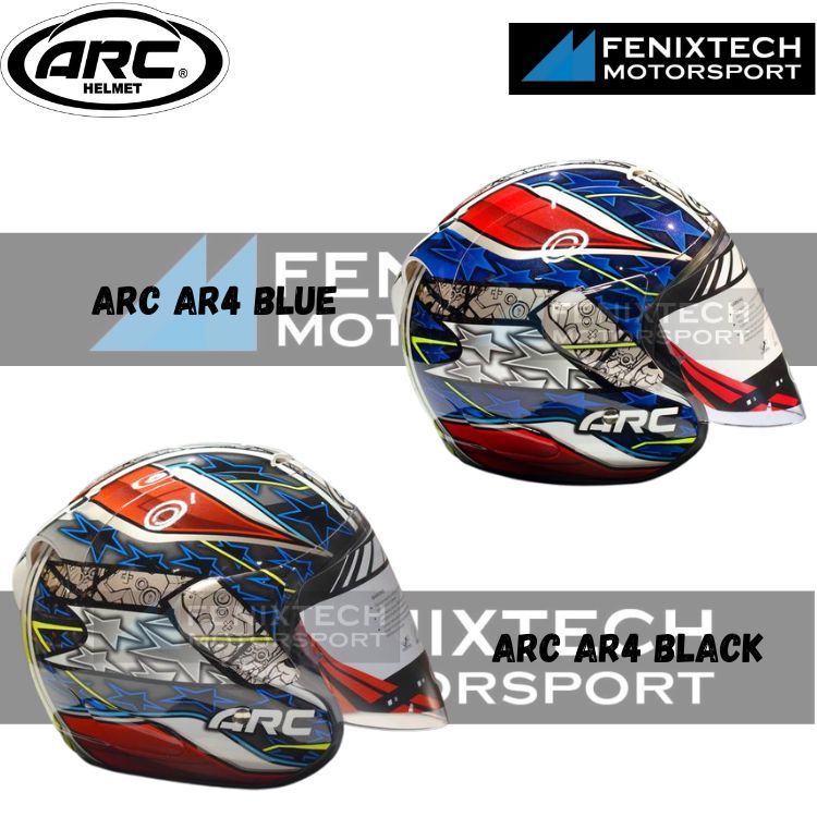 ARC Ritz AR4 Helmet Star Black / Star Blue 100% Original | Shopee Malaysia
